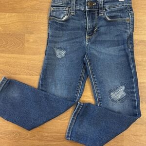 Old Navy Toddler Girls Skinny Blue Jeans Distressed Size 4T